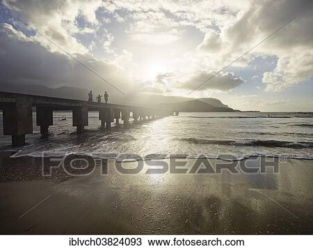 "Family walking on a pier, Hanalei Bay Resort, Kauaʻi, Hawaii, USA" View Large Photo Image Stock Image - "Family walking on a pier, Hanalei Bay Resort, Kauaʻi, Hawaii, USA". Fotosearch