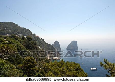 "Faraglioni rocks, Giardini di Augusto, Capri, Campania, Italy, Europe" View Large Photo Image Stock Photography - "Faraglioni rocks, Giardini di Augusto, Capri, Campania, Italy, Europe". Fotosearch