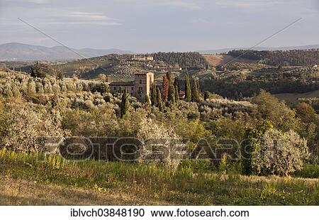 "Farmhouse on a hill near San Gimignano, Province of Siena, Tuscany, Italy, Europe" View Large Photo Image Stock Image - "Farmhouse on a hill near San Gimignano, Province of Siena, Tuscany, Italy, Europe". Fotosearch
