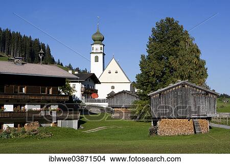 "Farms, Parish church, Wildschonau, Thierbach, Tyrol, Austria, Europe" View Large Photo Image Picture - "Farms, Parish church, Wildschonau, Thierbach, Tyrol, Austria, Europe". Fotosearch