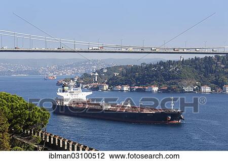 "Fatih Sultan Mehmet Bridge or 2nd Bosphorus Bridge, tanker on the Bosphorus, view from Rumelihisari or Rumelian Castle, Europe and Asia, Bosporus, Rumelihisari, Sariyer, Istanbul, Istanbul Province, Turkey, Asia" View Large Photo Image Stock Image - "Fatih Sultan Mehmet Bridge or 2nd Bosphorus Bridge, tanker on the Bosphorus, view from Rumelihisari or Rumelian Castle, Europe and Asia, Bosporus, Rumelihisari, Sariyer, Istanbul, Istanbul Province, Turkey, Asia". Fotosearch