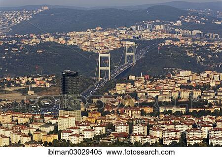 "Fatih Sultan Mehmet Bridge or 2nd Bosphorus Bridge, view from Istanbul Sapphire, Levent, Besiktas, Istanbul, European side, Istanbul Province, Turkey, European side, Europe" View Large Photo Image Stock Photography - "Fatih Sultan Mehmet Bridge or 2nd Bosphorus Bridge, view from Istanbul Sapphire, Levent, Besiktas, Istanbul, European side, Istanbul Province, Turkey, European side, Europe". Fotosearch