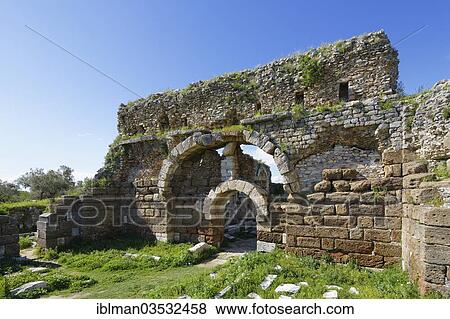 Stock Photo - "Faustina Baths, ancient city of Miletus, Miletus, Aydin province, Aegean region, Turkey, Asia". Fotosearch