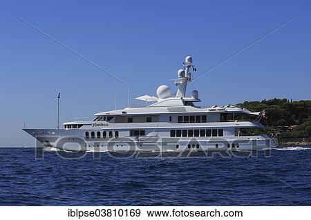 "Feadship motor yacht Huntress crosses at Cap Ferrat, Cote d'Azur, France, Mediterranean Sea, Europe" View Large Photo Image Stock Photo - "Feadship motor yacht Huntress crosses at Cap Ferrat, Cote d'Azur, France, Mediterranean Sea, Europe". Fotosearch