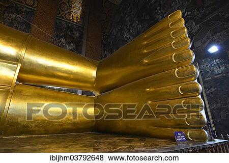 "Feet of the statue of the Reclining Buddha, Wat Pho temple, Bangkok, Thailand, Asia" View Large Photo Image Stock Photo - "Feet of the statue of the Reclining Buddha, Wat Pho temple, Bangkok, Thailand, Asia". Fotosearch