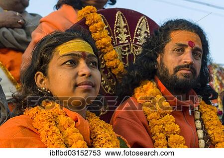 "Female and male sadhu, at the procession of the Shahi Snan, the royal bath, during Kumbha Mela festival, Allahabad, Uttar Pradesh, India, Asia" View Large Photo Image Stock Image - "Female and male sadhu, at the procession of the Shahi Snan, the royal bath, during Kumbha Mela festival, Allahabad, Uttar Pradesh, India, Asia". Fotosearch