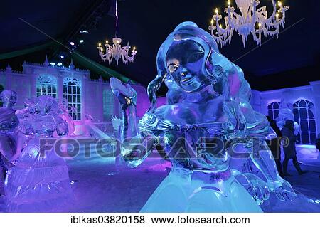 "Female ice figure in front of a fairytale castle made of ice, Ice Sculpture Festival, Bruges, West Flanders, Belgium, Europe" View Large Photo Image Stock Photo - "Female ice figure in front of a fairytale castle made of ice, Ice Sculpture Festival, Bruges, West Flanders, Belgium, Europe". Fotosearch