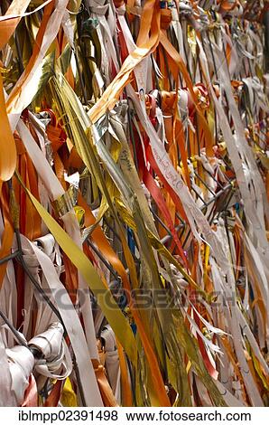 "Fence decorated with colourful ribbons, Leipzig, Germany, Europe" View Large Photo Image Stock Photo - "Fence decorated with colourful ribbons, Leipzig, Germany, Europe". Fotosearch