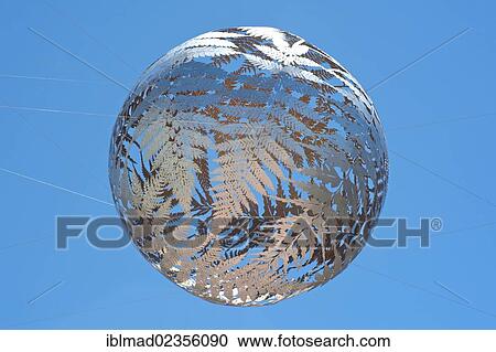 "Fern Ball sculpture made from stainless steel, by Neil Dawson, Wellington, New Zealand, Oceania" View Large Photo Image Stock Image - "Fern Ball sculpture made from stainless steel, by Neil Dawson, Wellington, New Zealand, Oceania". Fotosearch