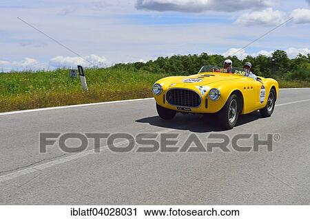 "Ferrari 225 S Spyder Tuboscocca, built in 1952, classic car, racing car, car race, Mille Miglia 2014, Miglia 1000, 1000 Miles, near Radicofani, Tuscany, Italy, Europe" View Large Photo Image Stock Image - "Ferrari 225 S Spyder Tuboscocca, built in 1952, classic car, racing car, car race, Mille Miglia 2014, Miglia 1000, 1000 Miles, near Radicofani, Tuscany, Italy, Europe". Fotosearch