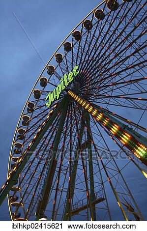 Ferris wheel at dusk, fairground, children and folk festival, Laupheim, Baden-Wuerttemberg, Germany, Europe View Large Photo Image Stock Image - Ferris wheel at dusk, fairground, children and folk festival, Laupheim, Baden-Wuerttemberg, Germany, Europe. Fotosearch