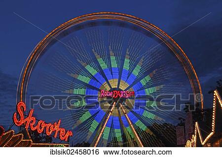 "Ferris wheel at the blue hour, Schuetzenfest festival, Biberach an der Riss, Upper Swabia, Baden-Wuerttemberg, Germany, Europe" View Large Photo Image Stock Photograph - "Ferris wheel at the blue hour, Schuetzenfest festival, Biberach an der Riss, Upper Swabia, Baden-Wuerttemberg, Germany, Europe". Fotosearch