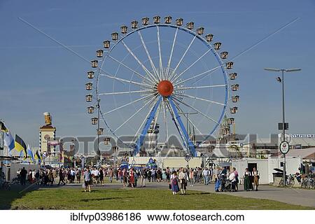 Stock Photograph - "Ferris wheel, Oktoberfest, Munich, Upper Bavaria, Bavaria, Germany, Europe". Fotosearch