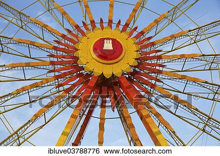 "Ferris wheel with Hamburg's coat of arms, Hamburger Dom fun fair, Winterdom 2013, Heiligengeistfeld, St. Pauli, Hamburg, Germany, Europe" View Large Photo Image Stock Photograph - "Ferris wheel with Hamburg's coat of arms, Hamburger Dom fun fair, Winterdom 2013, Heiligengeistfeld, St. Pauli, Hamburg, Germany, Europe". Fotosearch