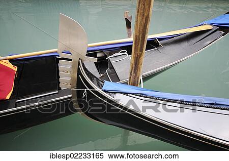 Stock Photography - "Ferro with metal teeth, metal design on the bow of a gondola, Venice, Venezia, Veneto, Italy, Europe". Fotosearch