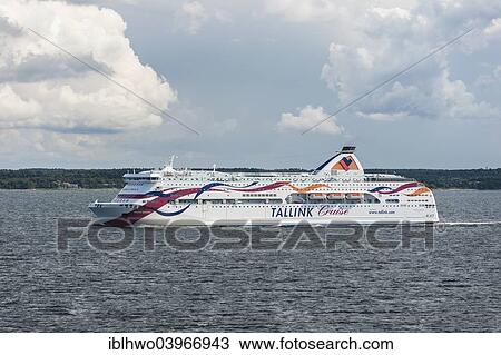Stock Image - "Ferry """"Baltic Queen"""" of AS Tallink Grupp, during the crossing from Tallinn to Helsinki, Pringi, Harju County, Estonia, Europe". Fotosearch