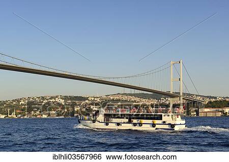 "Ferry on the Bosphorus, Bosphorus Bridge, Asian shore, seen from Ortakoey, Istanbul, European side, Istanbul Province, Turkey, European side, Europe" View Large Photo Image Stock Photograph - "Ferry on the Bosphorus, Bosphorus Bridge, Asian shore, seen from Ortakoey, Istanbul, European side, Istanbul Province, Turkey, European side, Europe". Fotosearch