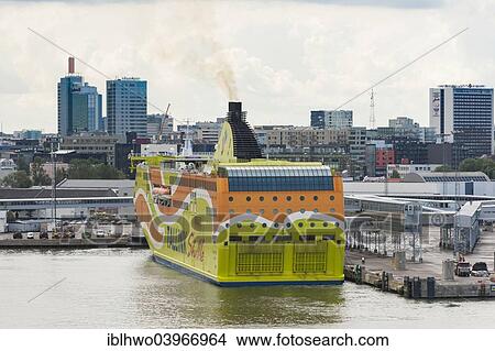 Picture - "Ferry """"Superstar"""" of AS Tallink Grupp in the port of Tallinn, Kesklinn, Tallinn, Estonia, Europe". Fotosearch