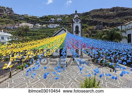 "Festival decoration in front of Sao Bento parish church, Ribeira Brava, Madeira, Portugal, Europe" View Large Photo Image Picture - "Festival decoration in front of Sao Bento parish church, Ribeira Brava, Madeira, Portugal, Europe". Fotosearch