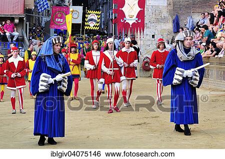 "Festive parade before the historic horse race Palio di Siena, Piazza del Campo, Siena, Tuscany, Italy, Europe" View Large Photo Image Stock Photograph - "Festive parade before the historic horse race Palio di Siena, Piazza del Campo, Siena, Tuscany, Italy, Europe". Fotosearch