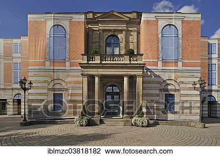 "Festspielhaus during the Wagner Festival in 2013, with photographic wallpaper as a temporary facade, Festival Hill, Bayreuth, Bavaria, Germany, Europe" View Large Photo Image Stock Image - "Festspielhaus during the Wagner Festival in 2013, with photographic wallpaper as a temporary facade, Festival Hill, Bayreuth, Bavaria, Germany, Europe". Fotosearch