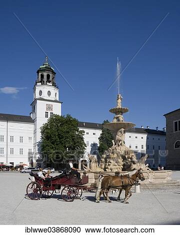 "Fiacre, Glockenspiel, Residenzbrunnen fountain, Residenzplatz square, Salzburg, Austria, Europe" View Large Photo Image Stock Image - "Fiacre, Glockenspiel, Residenzbrunnen fountain, Residenzplatz square, Salzburg, Austria, Europe". Fotosearch