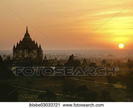 "Field with ruins of Buddhist pagodas with Thatbyinnyu Temple at sunset, Ebene von Pagan, Bagan, Mandalay Division, Myanmar, Burma, Asia" View Large Photo Image Stock Image - "Field with ruins of Buddhist pagodas with Thatbyinnyu Temple at sunset, Ebene von Pagan, Bagan, Mandalay Division, Myanmar, Burma, Asia". Fotosearch