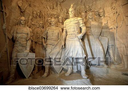 Picture - "Figure group, relief, with Skanderbeg, Skanderbeg Museum, Kruja, Durres County, Albania, Europe". Fotosearch