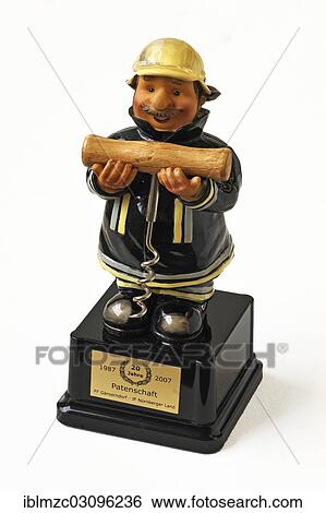 "Figure of a firefighter holding a corkscrew in his hands, """"Fire and Flame? Çô the fire department from 1850 to today"""" exhibition, industrial museum, Lauf an der Pegnitz, Middle Franconia, Bavaria, Germany, Europe" View Large Photo Image Stock Photograph - "Figure of a firefighter holding a corkscrew in his hands, """"Fire and Flame? Çô the fire department from 1850 to today"""" exhibition, industrial museum, Lauf an der Pegnitz, Middle Franconia, Bavaria, Germany, Europe". Fotosearch