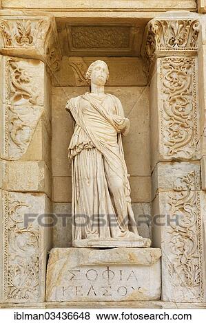 "Figure of Sophia, the symbol of wisdom, Library of Celsus, Ephesus, Selcuk, Izmir Province, Aegean Region, Turkey, Asia" View Large Photo Image Stock Photo - "Figure of Sophia, the symbol of wisdom, Library of Celsus, Ephesus, Selcuk, Izmir Province, Aegean Region, Turkey, Asia". Fotosearch