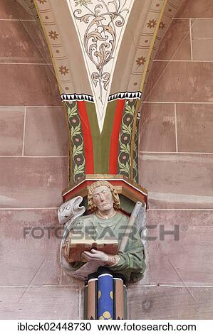 "Figure of the Apostle Matthias, arch stop figure inside the Church of St. Peter and Paul, Hirsau Benedictine Monastery, Hirsau, Calw, Northern Black Forest, Baden-Wuerttemberg, Germany, Europe" View Large Photo Image Stock Image - "Figure of the Apostle Matthias, arch stop figure inside the Church of St. Peter and Paul, Hirsau Benedictine Monastery, Hirsau, Calw, Northern Black Forest, Baden-Wuerttemberg, Germany, Europe". Fotosearch
