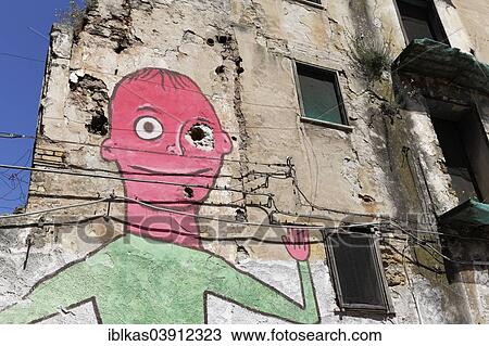 "Figure with a red head, mural on a run-down house in the historic centre, Palermo, Province of Palermo, Sicily, Italy, Europe" View Large Photo Image Stock Image - "Figure with a red head, mural on a run-down house in the historic centre, Palermo, Province of Palermo, Sicily, Italy, Europe". Fotosearch