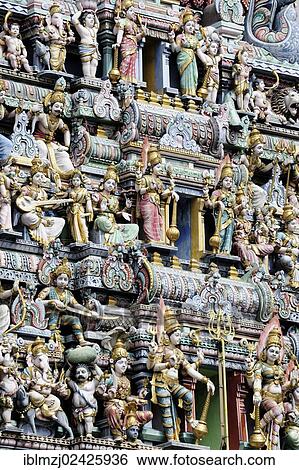 "Figures at the entrance of a Hindu temple, Veerama Kaliamman Temple, Serangoon Road, in the Indian district, Little India, city centre, Singapore, Asia" View Large Photo Image Stock Photograph - "Figures at the entrance of a Hindu temple, Veerama Kaliamman Temple, Serangoon Road, in the Indian district, Little India, city centre, Singapore, Asia". Fotosearch