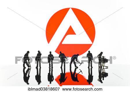 "Figures in front of the logo of the German employment agency, various professions" View Large Photo Image Stock Photo - "Figures in front of the logo of the German employment agency, various professions". Fotosearch