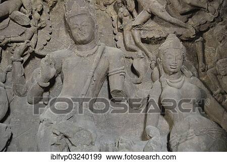 "Figures of Shiva and Parvati in the main cave of the Shiva temple on Elephanta Island, UNESCO World Heritage Site, Mumbai, Maharashtra, India, Asia" View Large Photo Image Stock Photo - "Figures of Shiva and Parvati in the main cave of the Shiva temple on Elephanta Island, UNESCO World Heritage Site, Mumbai, Maharashtra, India, Asia". Fotosearch