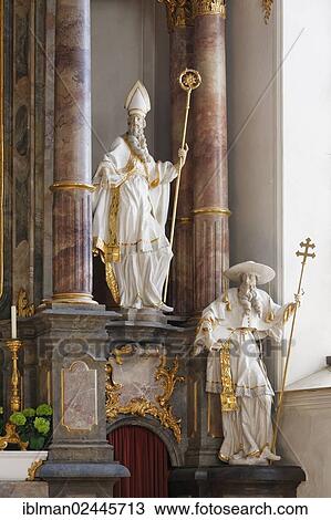 "Figures of the Church Fathers Augustine and Jerome, right, by Anton Sturm, on the high altar, Parish Church of St. Michael, Sonthofen, Oberallgaeu, Allgaeu, Swabia, Bavaria, Germany, Europe" View Large Photo Image Stock Image - "Figures of the Church Fathers Augustine and Jerome, right, by Anton Sturm, on the high altar, Parish Church of St. Michael, Sonthofen, Oberallgaeu, Allgaeu, Swabia, Bavaria, Germany, Europe". Fotosearch