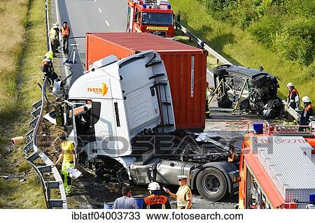 "Fire-fighting operation, fatal traffic accident, frontal collision between an Audi and a truck, airport tangent East, state street ST 2580, in Oberneuching, Erding, Markt Swabia, Bavaria, Germany, Europe" View Large Photo Image Stock Image - "Fire-fighting operation, fatal traffic accident, frontal collision between an Audi and a truck, airport tangent East, state street ST 2580, in Oberneuching, Erding, Markt Swabia, Bavaria, Germany, Europe". Fotosearch