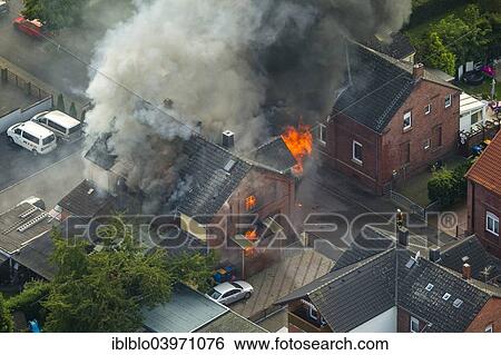 "Fire in a pithead building, Gustavstrasse street, aerial, Bonen, Ruhr district, North Rhine-Westphalia, Germany, Europe" View Large Photo Image Stock Photograph - "Fire in a pithead building, Gustavstrasse street, aerial, Bonen, Ruhr district, North Rhine-Westphalia, Germany, Europe". Fotosearch