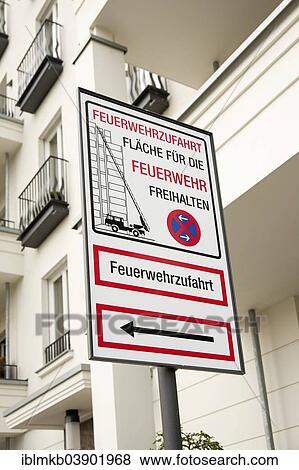 "Fire rescue path, sign in front of a multi-storey apartment building, Dusseldorf, Rhineland, North Rhine-Westphalia, Germany, Europe" View Large Photo Image Stock Photo - "Fire rescue path, sign in front of a multi-storey apartment building, Dusseldorf, Rhineland, North Rhine-Westphalia, Germany, Europe". Fotosearch