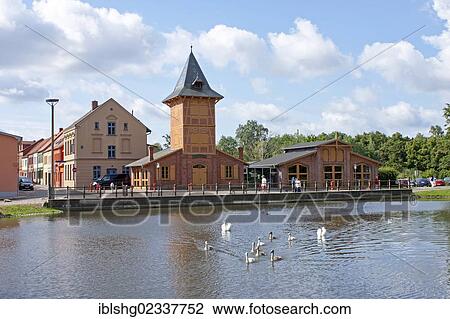 Stock Image - "Fire station, Teterow, Mecklenburgische Schweiz region, Mecklenburg-Western Pomerania, Germany, Europe". Fotosearch