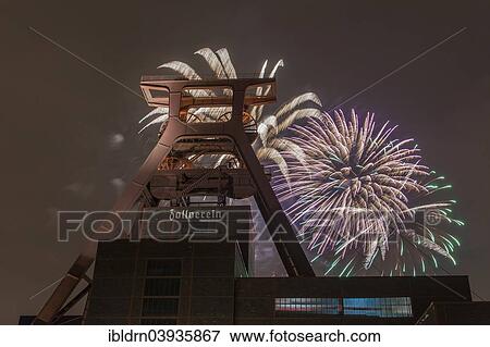 "Fireworks display at the GluckAuf2010 cultural event, opening event for the European Capital of Culture year, on the site of Zeche Zollverein, Essen, North Rhine-Westphalia, Germany, Europe" View Large Photo Image Stock Photo - "Fireworks display at the GluckAuf2010 cultural event, opening event for the European Capital of Culture year, on the site of Zeche Zollverein, Essen, North Rhine-Westphalia, Germany, Europe". Fotosearch