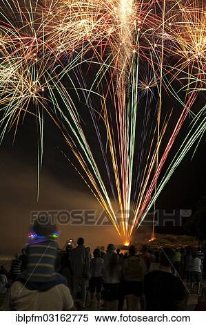 Stock Photography - "Fireworks display, Augusta, Western Australia, Australia, Oceania". Fotosearch