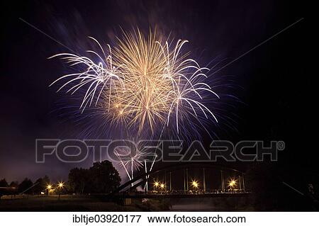 "Fireworks for at town festival, Muldebrucke bridge, Bad Duben, Saxony, Germany, Europe" View Large Photo Image Stock Photo - "Fireworks for at town festival, Muldebrucke bridge, Bad Duben, Saxony, Germany, Europe". Fotosearch