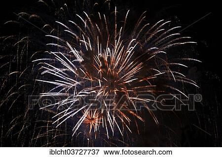 Stock Photo - "Fireworks, North Rhine-Westphalia, Germany, Europe". Fotosearch