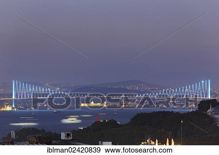 First Bosphorus Bridge, view from Old City Sultanahmet, Istanbul, Turkey, Europe, Asia View Large Photo Image Stock Photo - First Bosphorus Bridge, view from Old City Sultanahmet, Istanbul, Turkey, Europe, Asia. Fotosearch