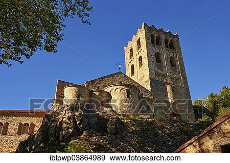 "First Romanesque or Lombard Romanesque style Abbey of Saint Martin-du-Canigou, Pyrenees-Orientales, France, Europe" View Large Photo Image Stock Photo - "First Romanesque or Lombard Romanesque style Abbey of Saint Martin-du-Canigou, Pyrenees-Orientales, France, Europe". Fotosearch