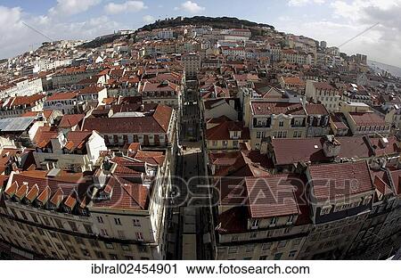 "Fish eye view from the Elevador de Justa in Lisbon, Portugal, Europe, PublicGround, Europe" View Large Photo Image Stock Image - "Fish eye view from the Elevador de Justa in Lisbon, Portugal, Europe, PublicGround, Europe". Fotosearch