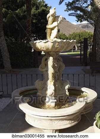 "Fish Fountain, Parque la Torre park, San Sebastian, San Sebastian, La Gomera, Canary Islands, Spain, Europe" View Large Photo Image Stock Photography - "Fish Fountain, Parque la Torre park, San Sebastian, San Sebastian, La Gomera, Canary Islands, Spain, Europe". Fotosearch