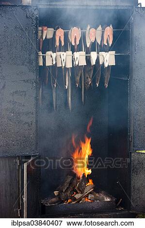"Fish in the smoker, Prerow, Darss, Mecklenburg-Western Pomerania, Germany, Europe" View Large Photo Image Stock Photo - "Fish in the smoker, Prerow, Darss, Mecklenburg-Western Pomerania, Germany, Europe". Fotosearch
