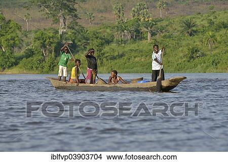 "Fisher family on a pirogue on the Congo River, near Tshumbiri, Bandundu Province, Democratic Republic of the Congo" View Large Photo Image Picture - "Fisher family on a pirogue on the Congo River, near Tshumbiri, Bandundu Province, Democratic Republic of the Congo". Fotosearch